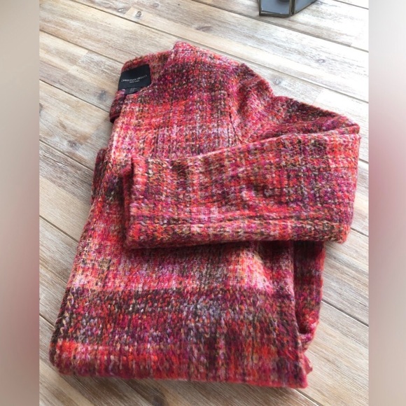 Christian Siriano Orange Plaid Open Cardigan - Picture 2 of 3